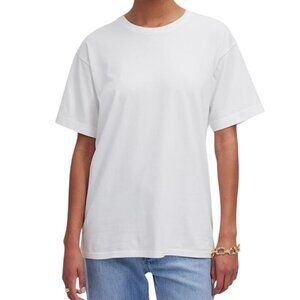 Madewell Refined Easy Tee~Size XS~Eyelet White Short Sleeve Top NWT L6 34